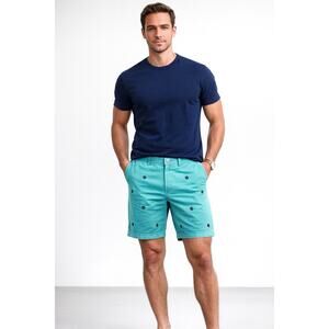 Vineyard Vines mint blue boat nautical club shorts sz 35 mens preppy 8" inseam